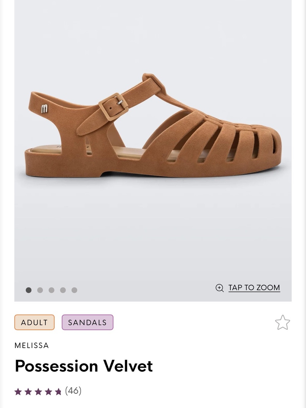 Melissa Possession Velvet Sandals 5